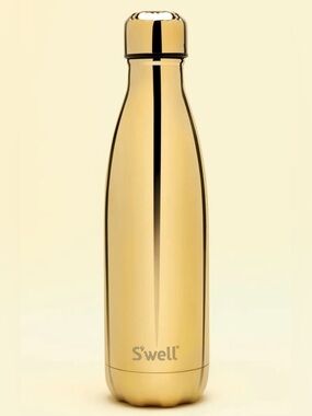 S'well Metallic Yellow Gold Stainless Steel Insulated Water Bottle 17oz